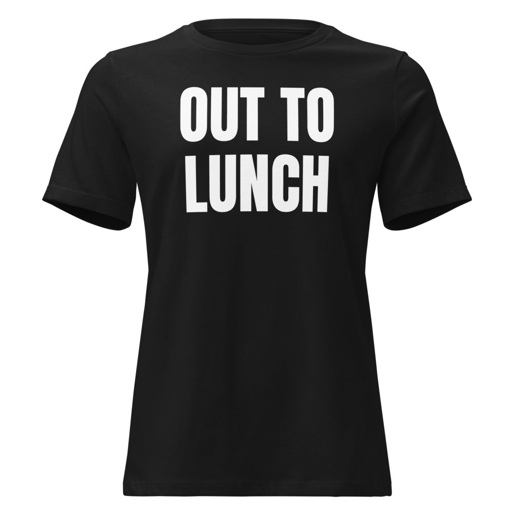 OUT TO LUNCH women's relaxed tee, black