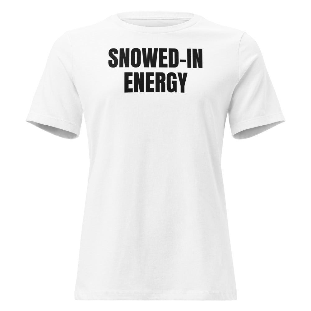 SNOWED-IN ENERGY women's relaxed tee, white