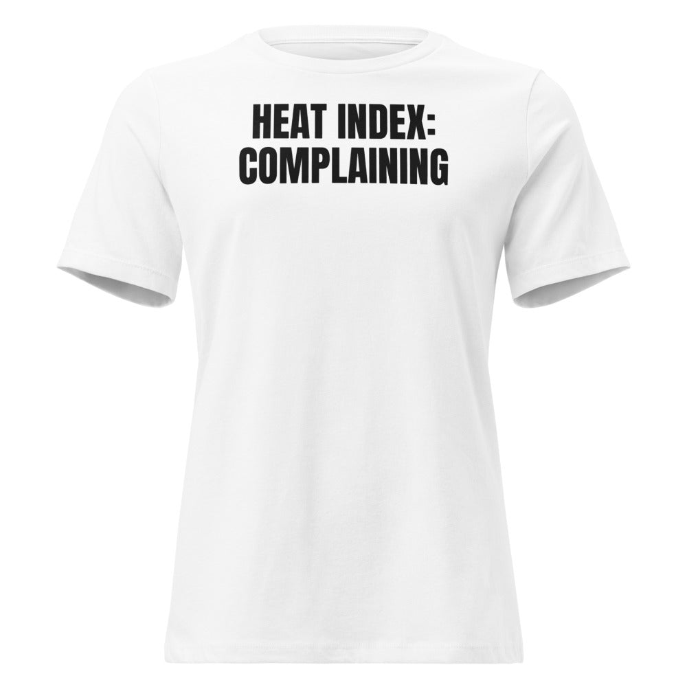 HEAT INDEX: COMPLAINING women's relaxed tee, white