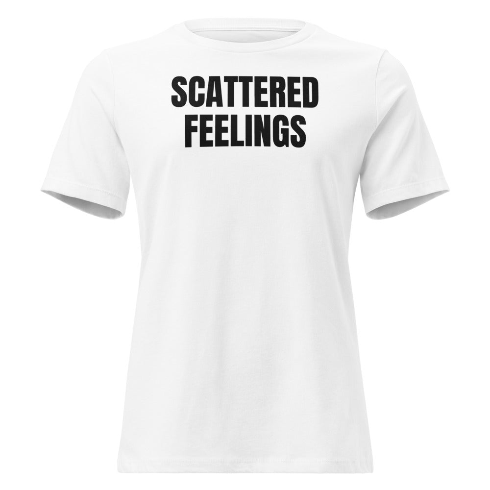 SCATTERED FEELINGS women's relaxed tee, white