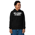 80% CHANCE OF GHOSTS kids hoodie, black