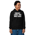 FORECAST: LEAVES, THEN MORE LEAVES kids hoodie, black