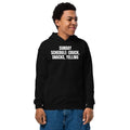 SUNDAY SCHEDULE: COUCH, SNACKS, YELLING kids hoodie, black