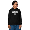 FRESH PAINT. DON'T TOUCH ME. kids hoodie, black