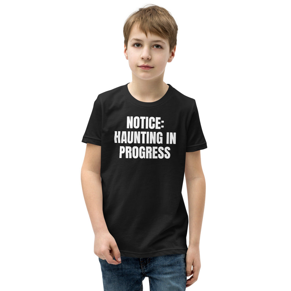 NOTICE: HAUNTING IN PROGRESS kids tee, black
