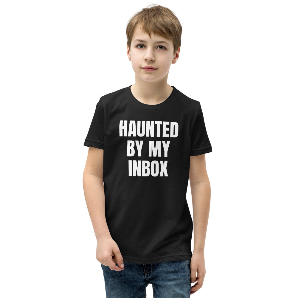 HAUNTED BY MY INBOX kids tee, black