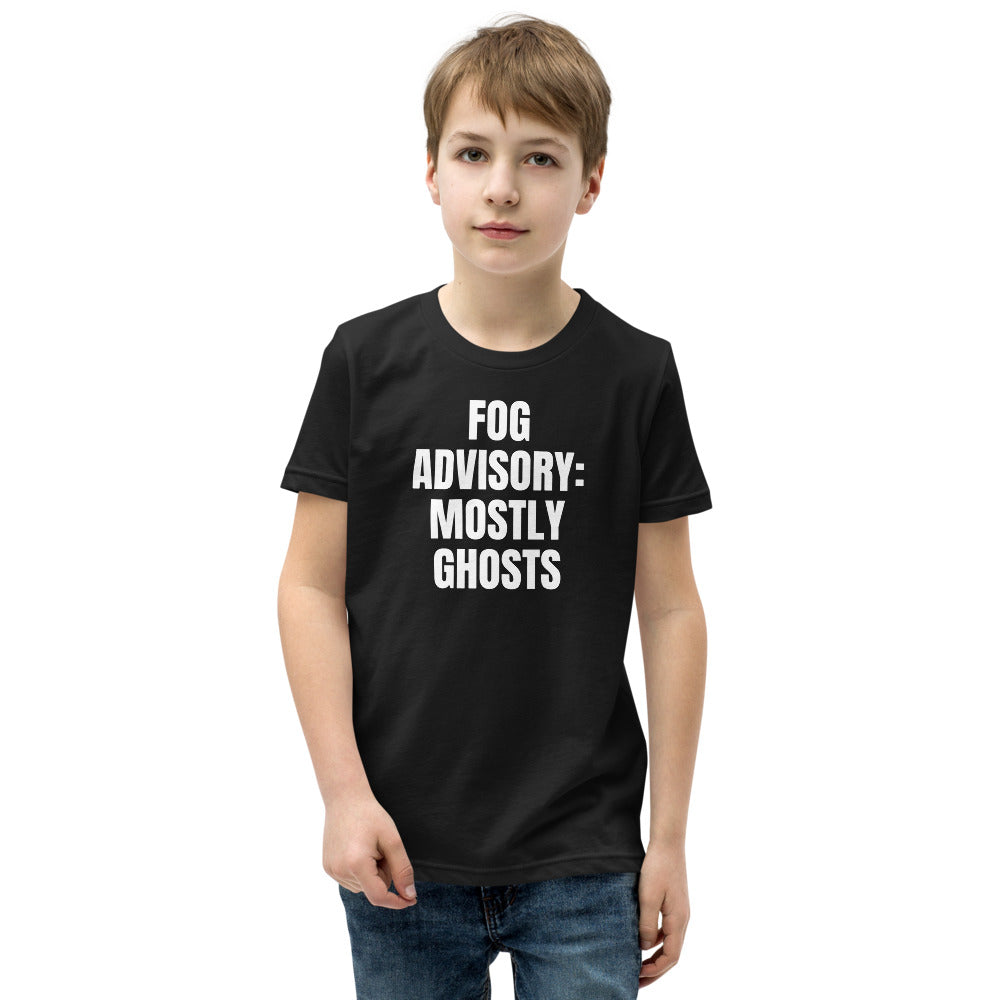 FOG ADVISORY: MOSTLY GHOSTS kids tee, black