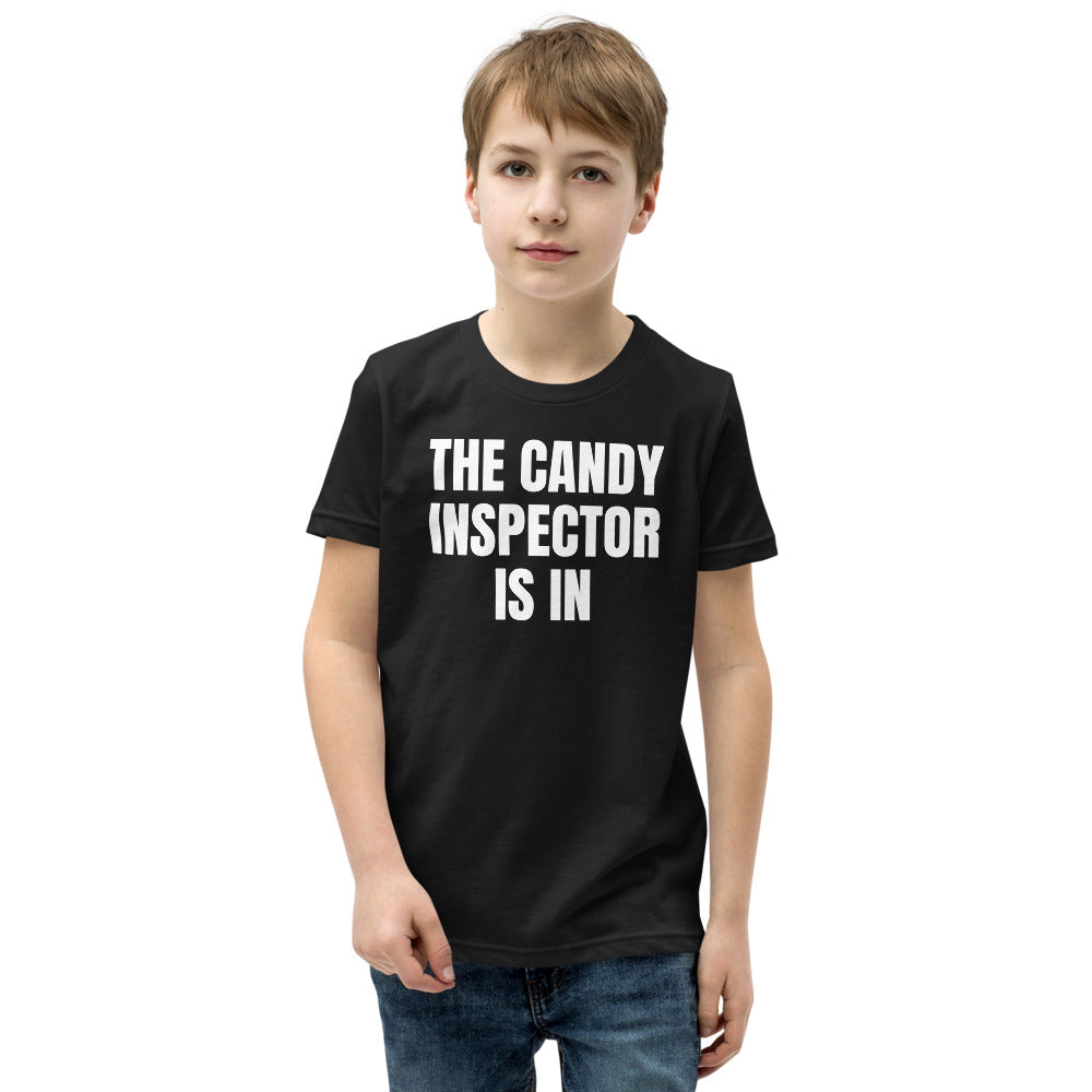 THE CANDY INSPECTOR IS IN kids tee, black