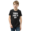 PORCH LIGHT IS OFF kids tee, black