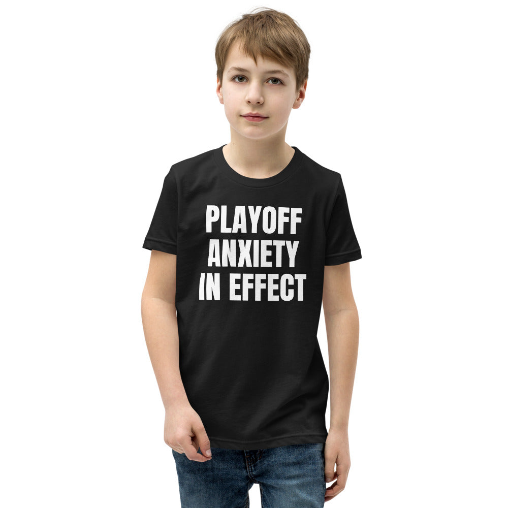 PLAYOFF ANXIETY IN EFFECT kids tee, black