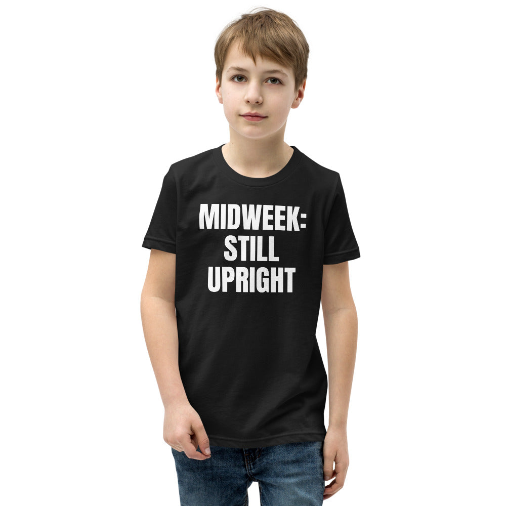 MIDWEEK: STILL UPRIGHT kids tee, black