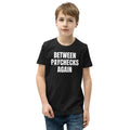 BETWEEN PAYCHECKS AGAIN kids tee, black