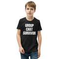 GROUP CHAT SURVIVOR kids tee, black