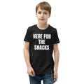 HERE FOR THE SNACKS kids tee, black