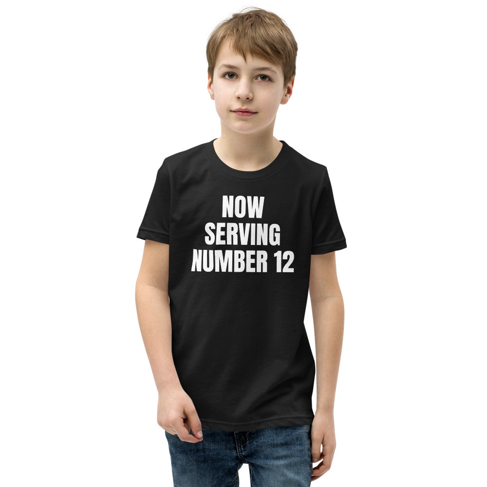 NOW SERVING NUMBER 12 kids tee, black