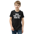 FRESH PAINT. DON'T TOUCH ME. kids tee, black
