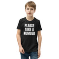 PLEASE TAKE A NUMBER kids tee, black