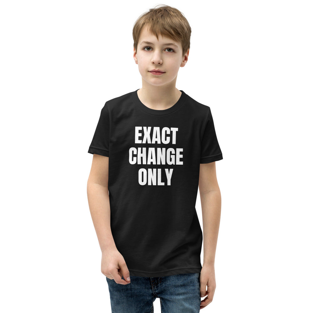 EXACT CHANGE ONLY kids tee, black